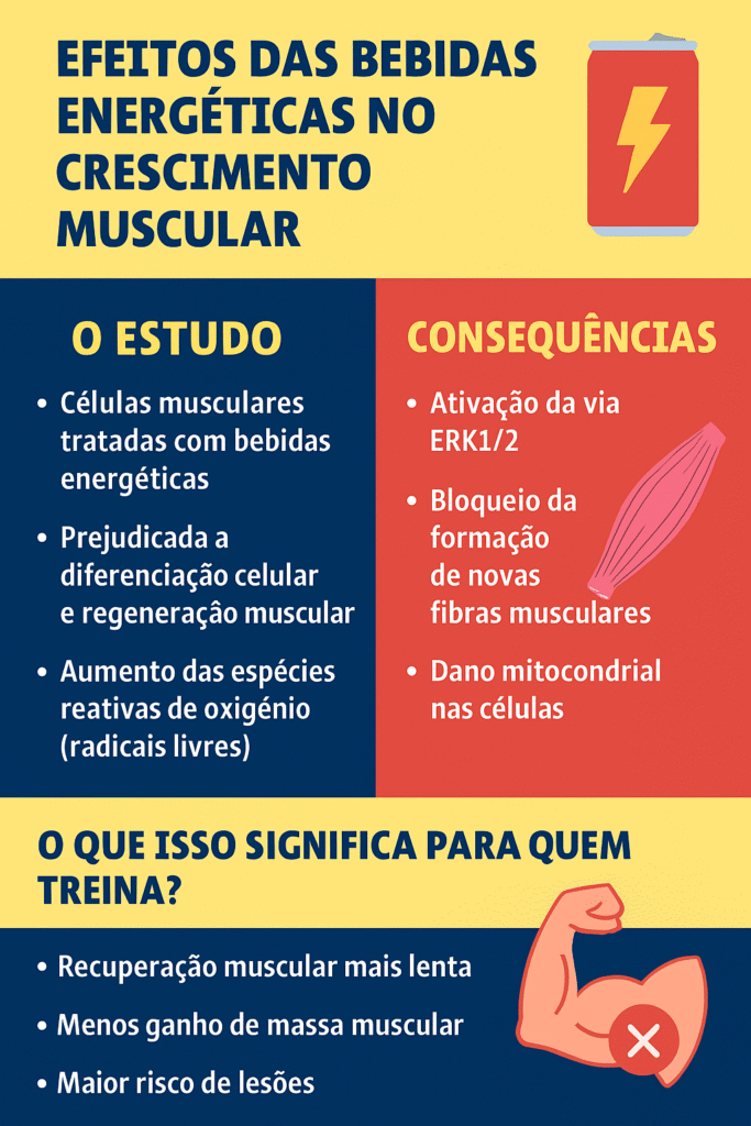 Estudo mostra como bebidas energéticas afetam o crescimento muscular